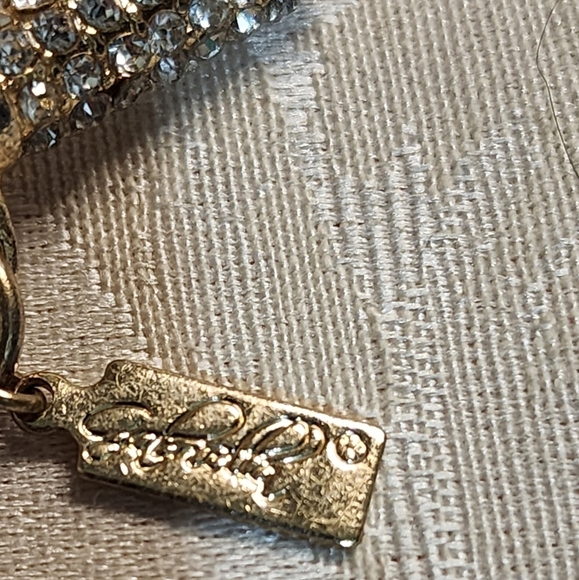 GIA FARELLA Vintage Gold Plated Chunky Chain Necklace Rhinestone Toggle - Picture 10 of 16